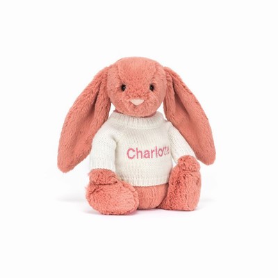 Jellycat Bashful Sorrel Bunny with Cream Jumper USA | 21506FOGV